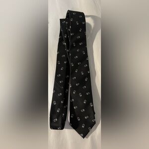 Headphones Tie with Black and Silver Headphones Novelty Print. DJ vibes. SKU8